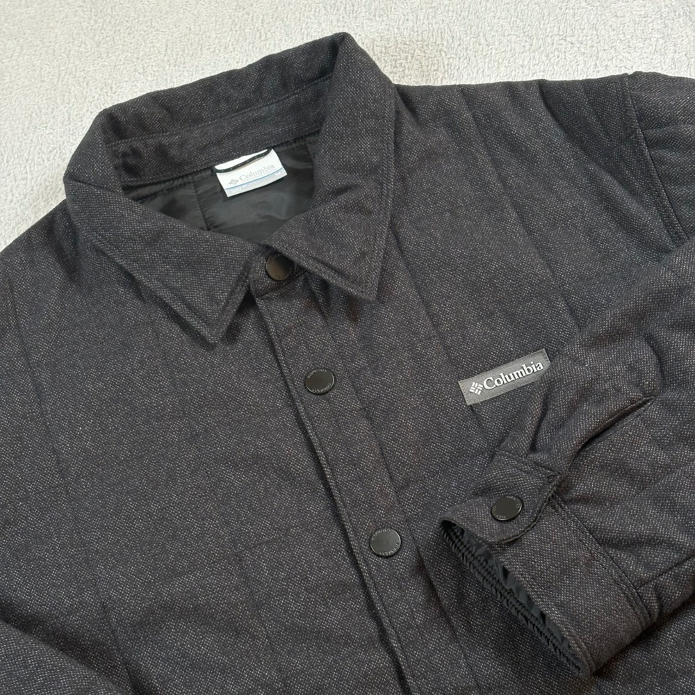 Columbia Landroamer Quilted Shirt Jacket Mens Medium Black Heather NEW